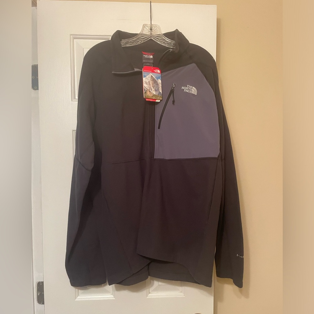The North Face Mens Fleece 1/2 Zip Pullover Size XXL Black Long Sleeve. NWT